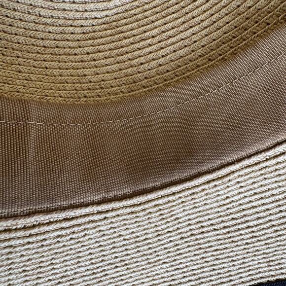 Sun N Sand Columba Woven Floppy Sun Hat Ribbon Band Metal Shell - Natural - Picture 3 of 9